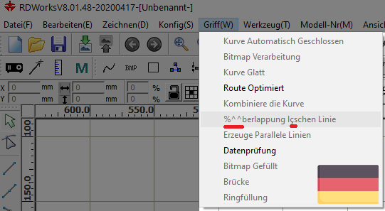 RDWorks German Correction Pack