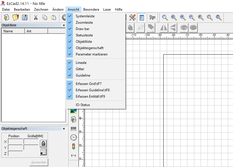 Ezcad2.14.11 Snapshot Menus
