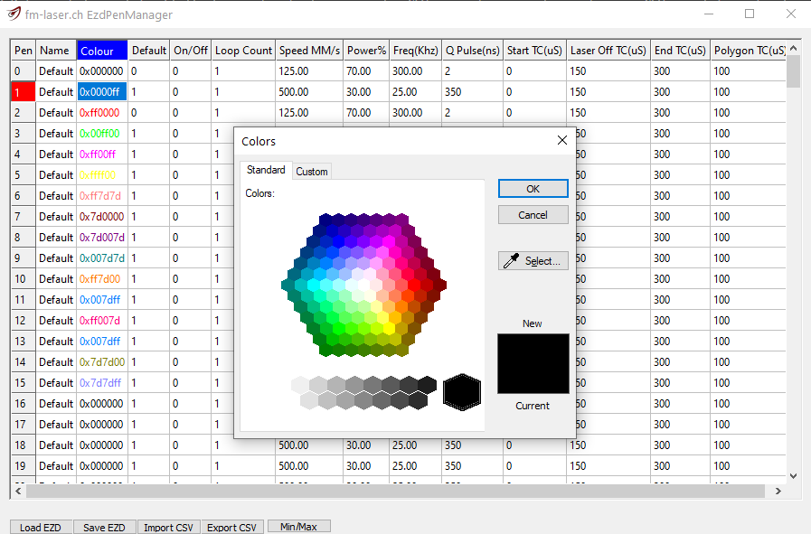 EzPenManager Color-Editor