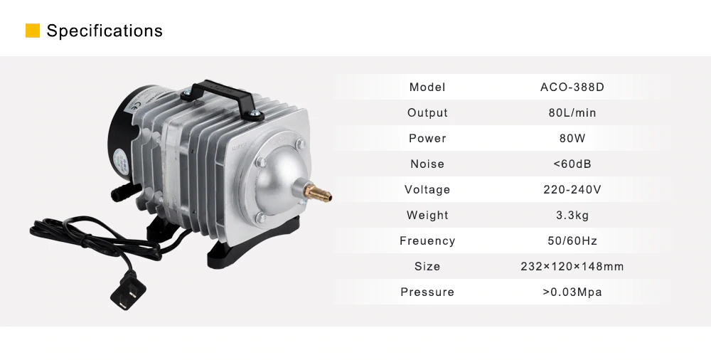 Air Compressor for CO2 Lasers - 80W