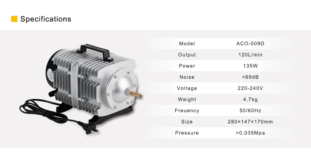 Air Compressor for CO2 Lasers - 135W